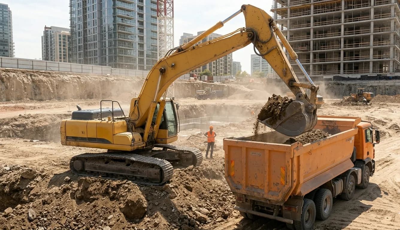 Ankara'da şantiyede iş makineleri