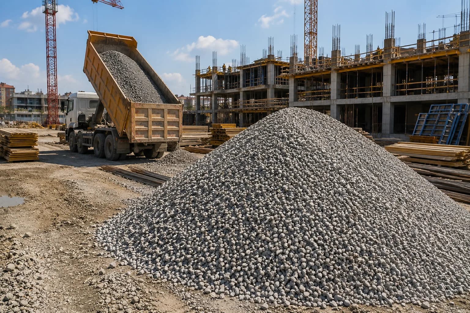 Mıcır Çeşitleri ve 2026 Fiyatları — 0-5, 5-12, 12-22 mm ile Tüm Agrega Türleri